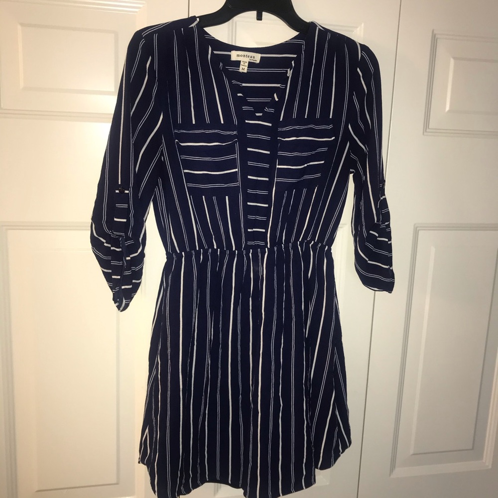 Monteau Blue Striped Dress